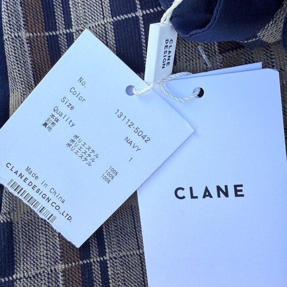 NWT Clane Checked Piping Long Sleeve Maxi Dress - Picture 15 of 16